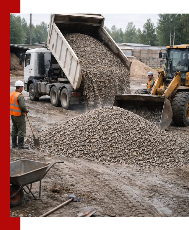 Мытый гравий с доставкой в Учалах от карьера до участка