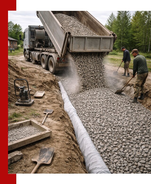 Гравий для дренажа с доставкой в Учалах качественный и недорогой