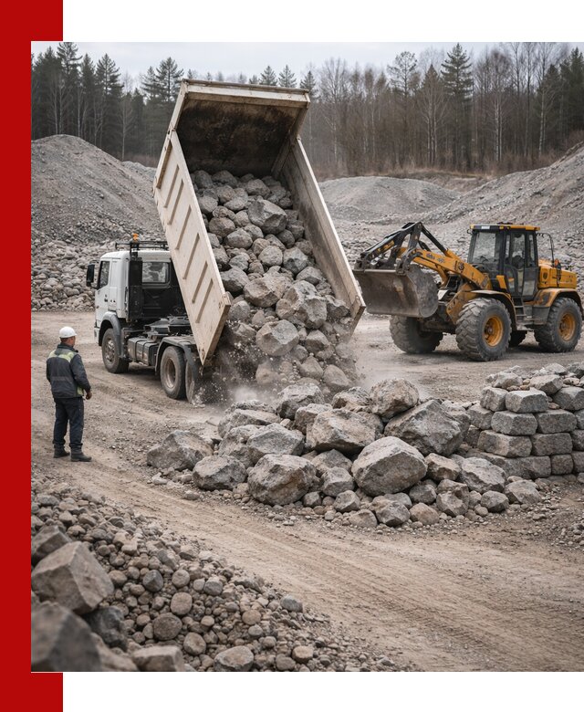 Доставка и продажа бутового гранитного камня в Учалах