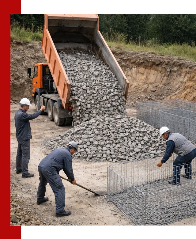 Камень для габионов с доставкой в Учалах быстро и надёжно