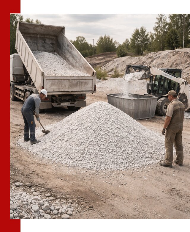 Доставка и продажа белой мраморной крошки в Учалах