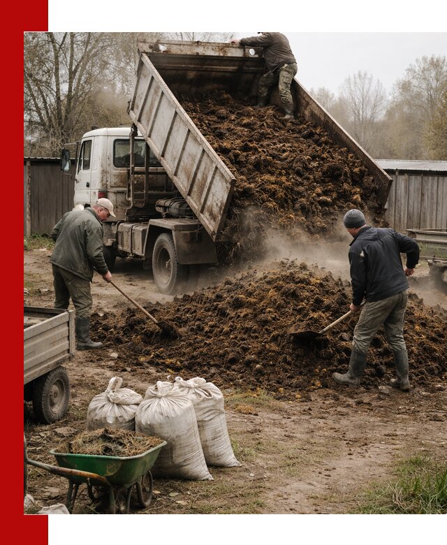 Доставка коровьего навоза самосвалом в Учалах