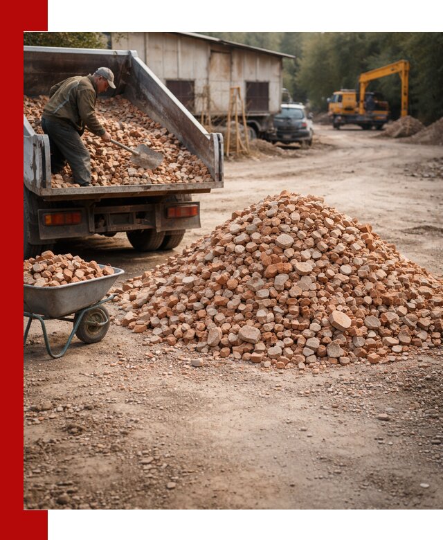 Доставка и подушка из боя кирпича с разгрузкой в Учалах