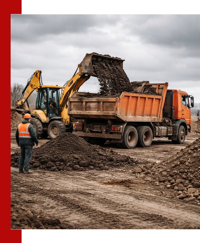 Вывоз грунта и строительного мусора в Учалах грузовыми самосвалами