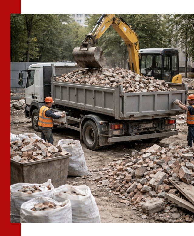 Вывоз строительного мусора в Учалах с самосвалами и контейнерами