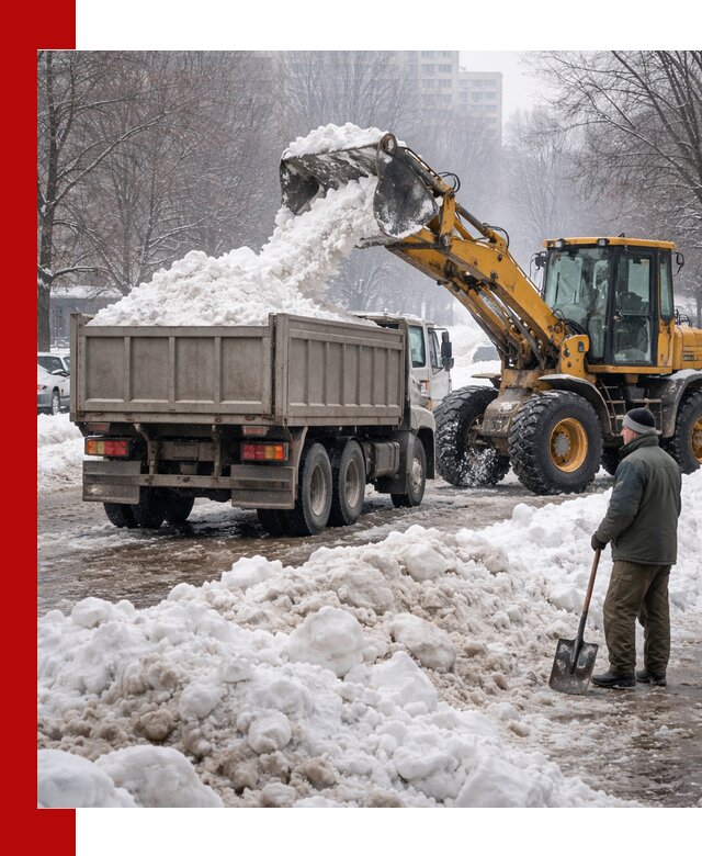 Вывоз снега грузовой техникой в Учалах оперативно и чисто