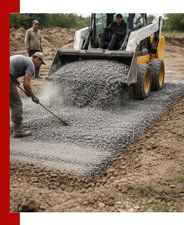 Устройство щебеночной подушки в Учалах для дорог и фундаментов